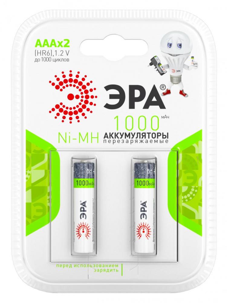 Аккумулятор AAA/R03 1000mAh HR03-2BL BL2 (20/240/7680) ЭРА 1600