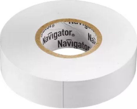 Изолента ПВХ Navigator NIT-A19-20/WH белая 19м