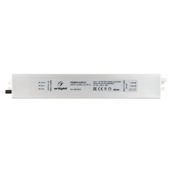 Блок питания ARPV-24080-SLIM-D (24V, 3.3A, 80W) Arlight