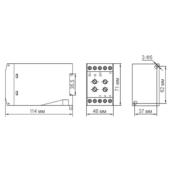 Реле контроля фаз DEKraft РК-101 380В тип 01