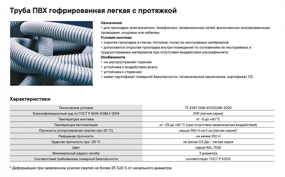 Труба гофрир. DKC d20мм с протяжкой серая (уп.100м)