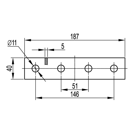 Пластина соединительная DKC BMD-10 190мм 4 отв. горячеоцинк.