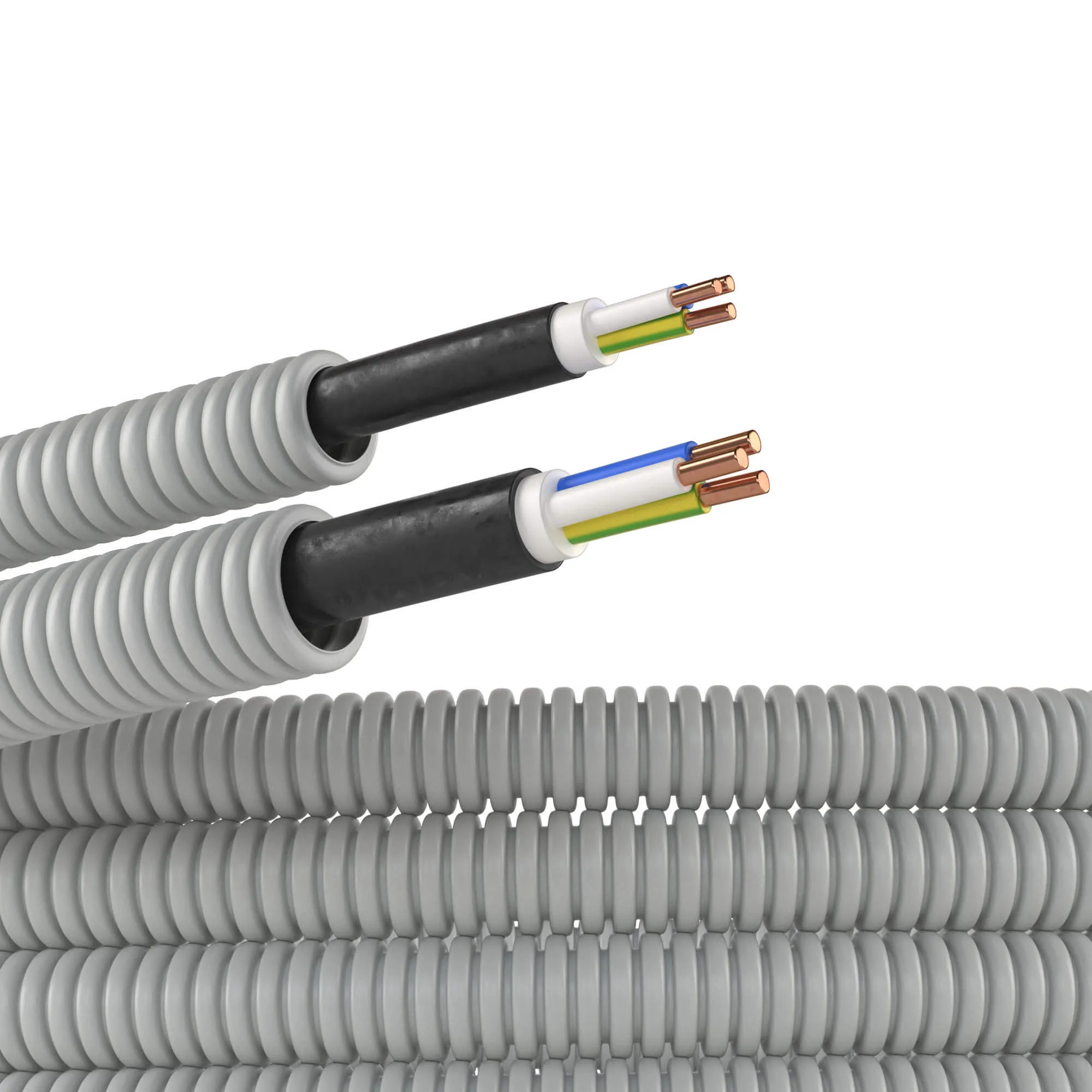 Электротруба ПВХ гибкая гофр. д.16мм, цвет серый, с кабелем ВВГнг(А)-LS 3х1,5мм? РЭК ГОСТ+, 100м DKC