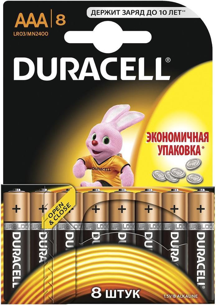 Элемент питания алкалиновый Duracell LR03-8BL 8шт