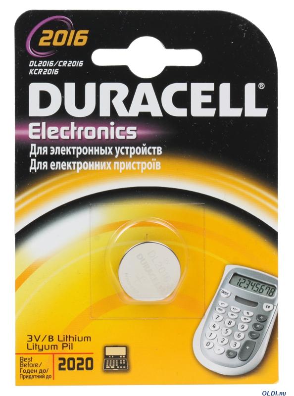 Элемент питания Duracell CR2016 3V литиевая