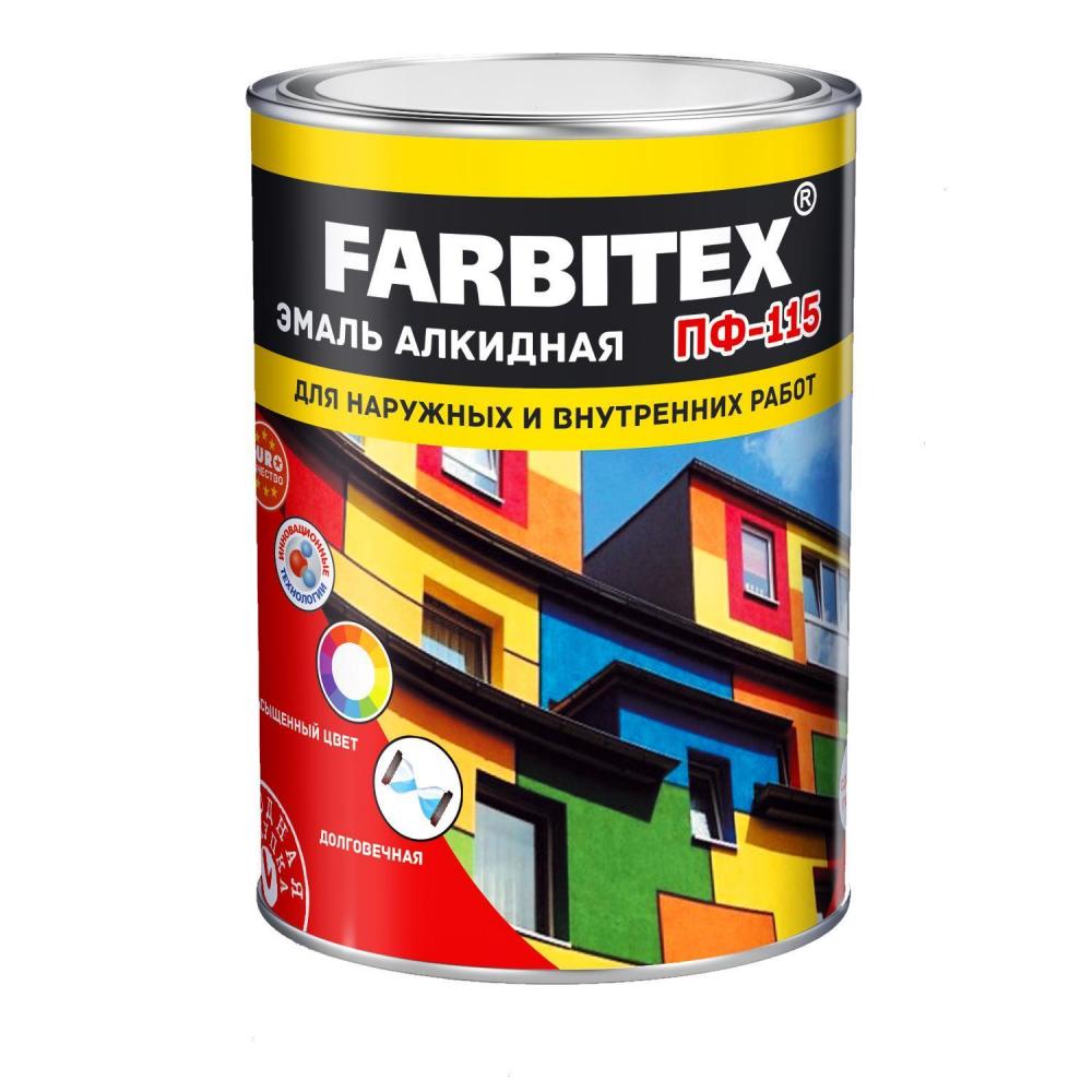 Эмаль Farbitex ПФ-115 черная алкидная 0,8кг