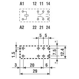 Реле миниатюрное FINDER AgNi 2CO 8A кат. АС