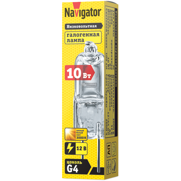 G4 Лампа галог. 12V 10Вт Navigator 94209