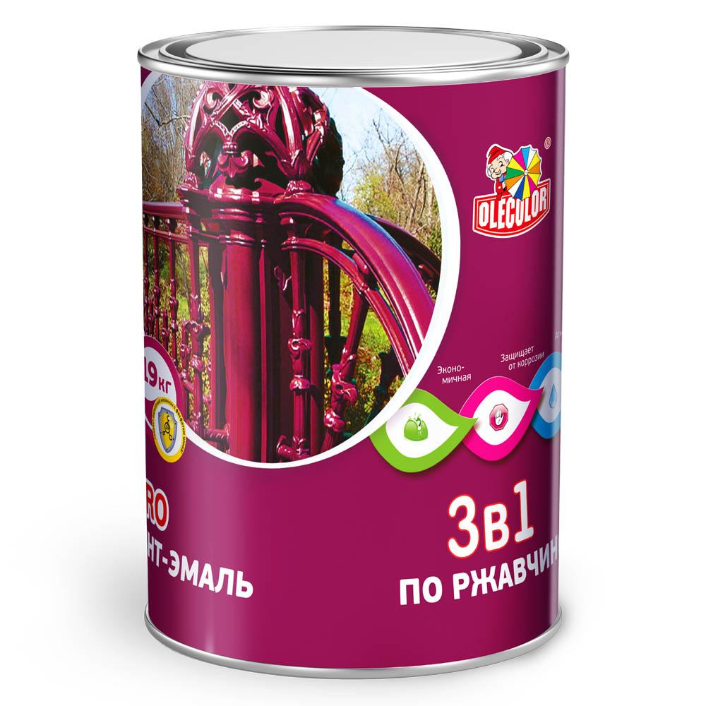 Грунт-эмаль по ржавчине Olecolor 3в1 серая 0,9кг