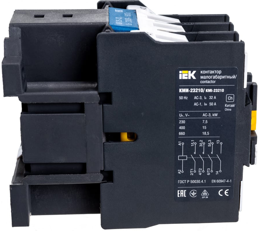 Контактор IEK КМИе-23210 32А 230В/АС3 1НО