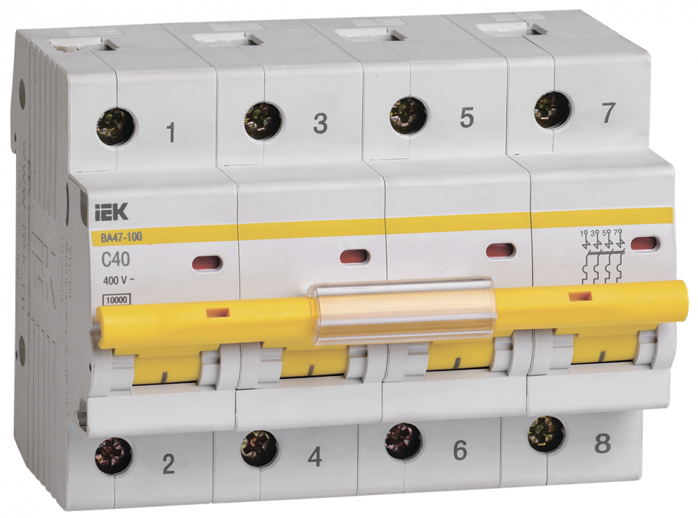 Автоматический выключатель IEK ВА47-100 4п 40А 10кА хар. С