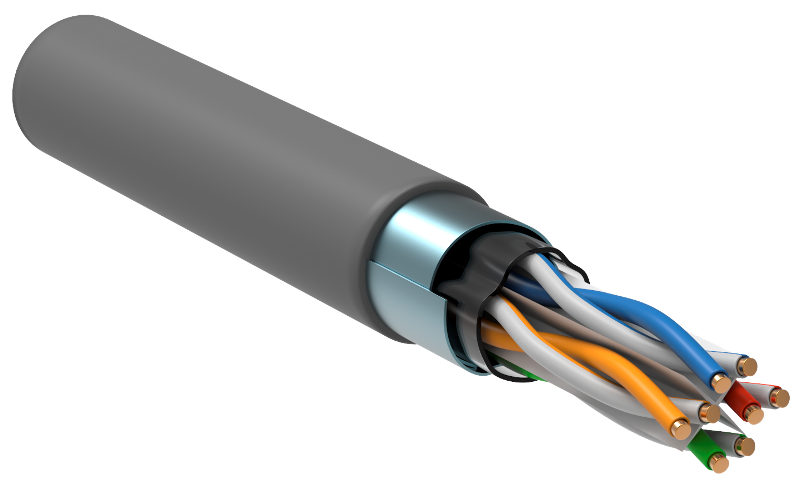 Кабель витая пара экранированный F/UTP кат.6 4x2х0.57 PVC (упак 305 м) ITK LC1-C604-311