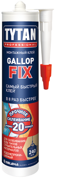 Клей монтажный Gallop Fix белый 290мл Tytan Professional 63007