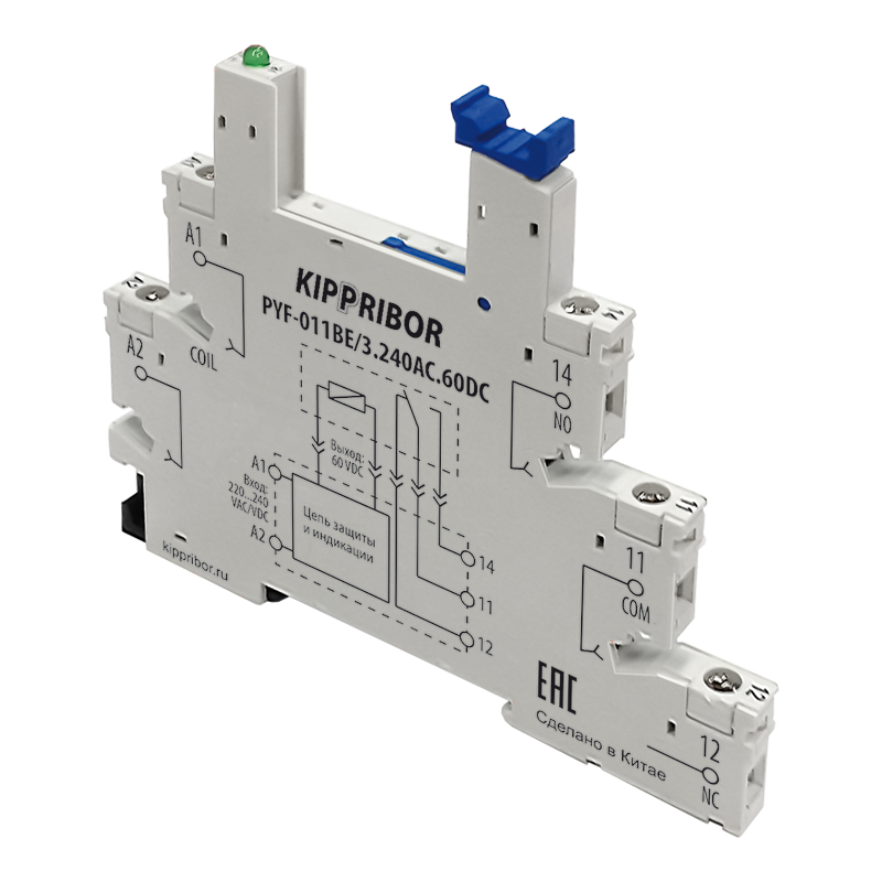 Колодка для реле 1-конт,тип PYF PYF-011BE/3.240DC.60DC