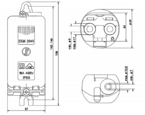 Коробка соединительная TYCO ЕКМ-2045-1D14