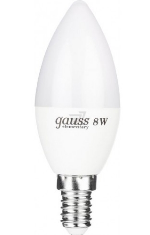 Лампа светодиодная Е14 Gauss Elementary Candle 8Вт 4100К