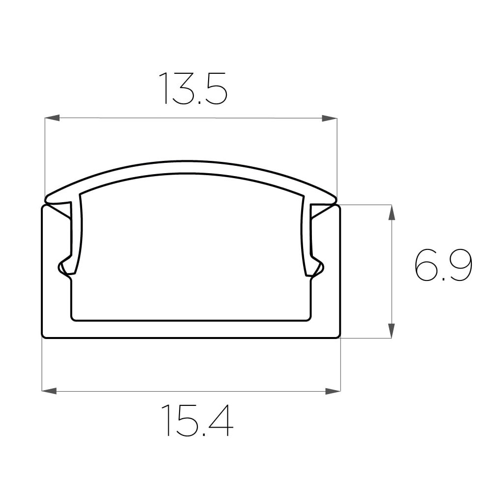 Профиль накладной LEDcraft LC-LP-0716-2 алюмин. анод. черный