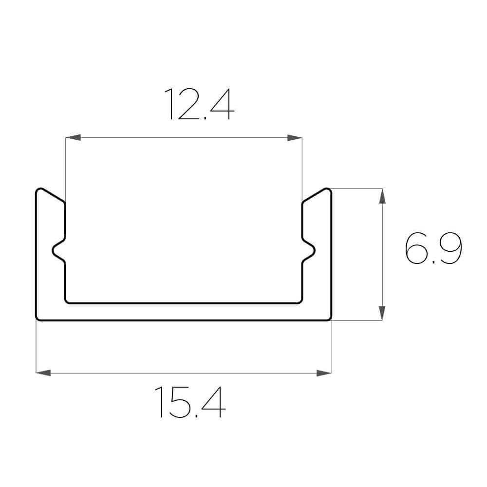 Профиль накладной LEDcraft LC-LP-0716-2 алюмин. анод. черный