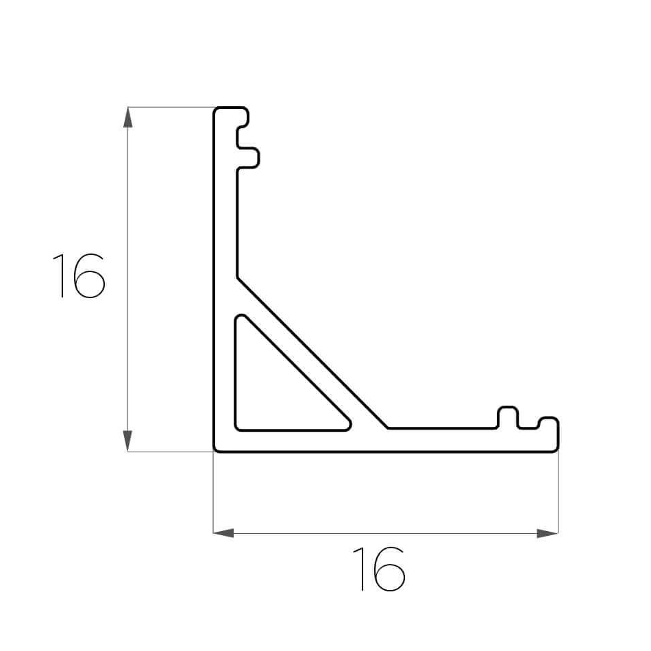Профиль угловой LEDcraft LC-LPU-1616-2 алюмин. анод. черный 