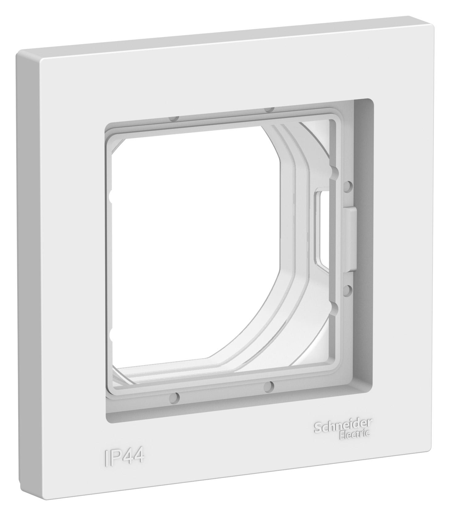 Рамка 1-постовая SchE AtlasDesign Aqua белая IP44