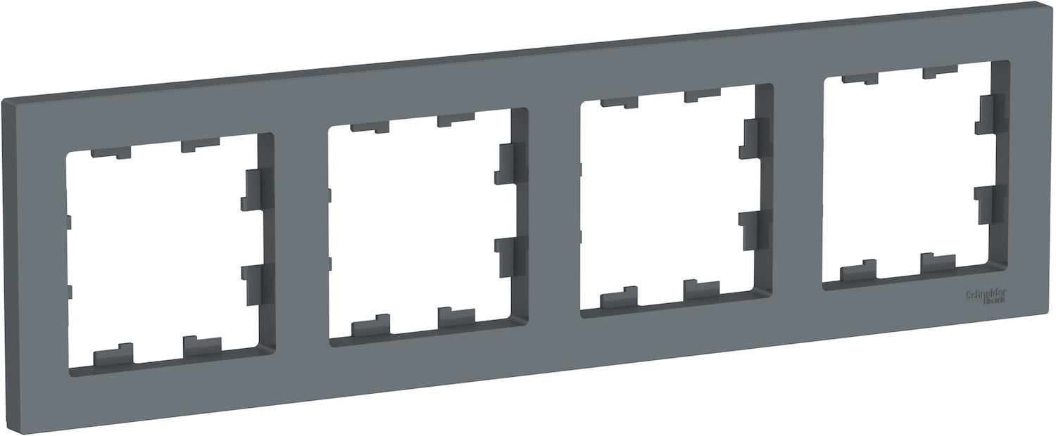 Рамка 4-постовая Schneider Electric AtlasDesign грифель