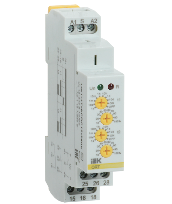 Реле времени ORT.2 конт. 12-240B AC/DC 2 уставки IEK ORT-2T-ACDC12-240V