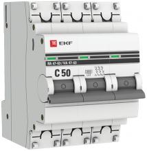 Автоматический выключатель EKF ВА47-63 3п 50А 6кА C PROxima mcb4763-6-3-50C-pro