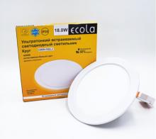 Светильник св/д встр. Ecola Downlight 18Вт 4200К 225х20 мат.