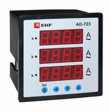 Амперметр EKF AM-D723 цифровой на панель 72х72 трехфазный