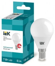 Лампа светодиодная шар Е14 IEK ECO 7Вт 4000К 220В мат.