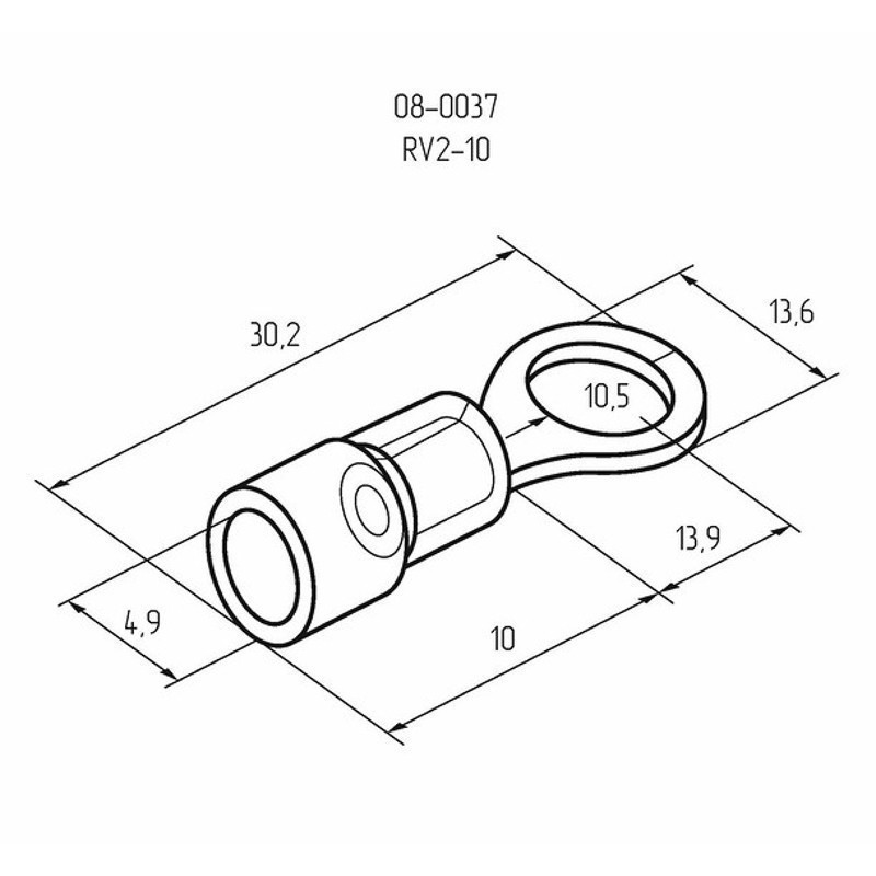 Наконечник кольц. изолированный REXANT d10.5мм 1.5-2.5кв.мм