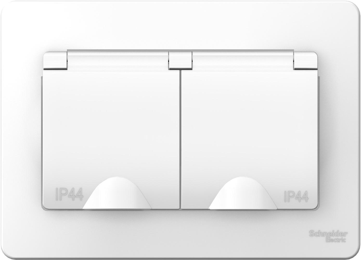 Розетка 2-местная SchE Blanca белый 1/ш IP44 с/з с/у