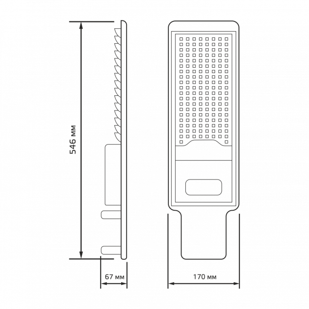 Светильник св/д уличный ДКУ-120Вт 11000 Лм 5000K 190-250V IP65 КСС 'Ш' Avenue Gauss