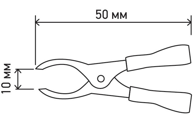 Зажим Крокодил 10А 50мм REXANT 16-0012